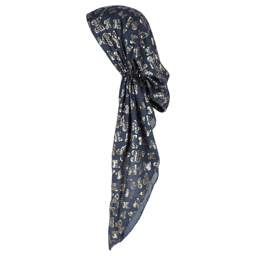 Lizi Pretied Bandana Foil Butterflies