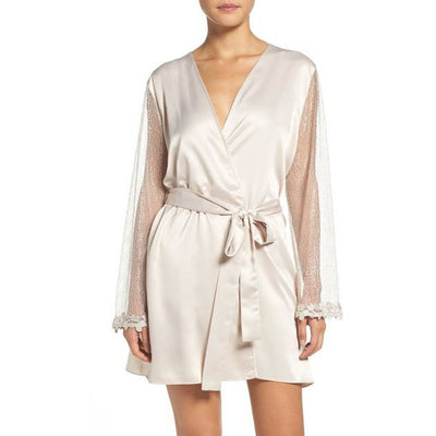 Showstopper Short Lace Wrap Robe 8061
