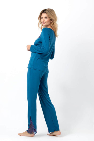 Torquiose Pajamas Long Set 3736