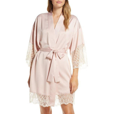 Flora Nikrooz Gabby Satin Lace Kimono Robe 8103
