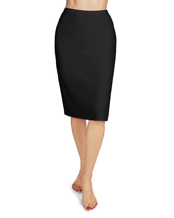HIGH-WAISTED BONDED FULL SLIP SKIRT