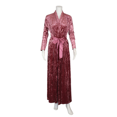 Pen.ky Luxurious Crushed Velvet Morning Robe Dark Pink