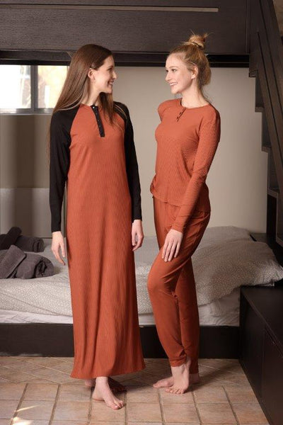 Ribbed Button Down Nightgown S6266