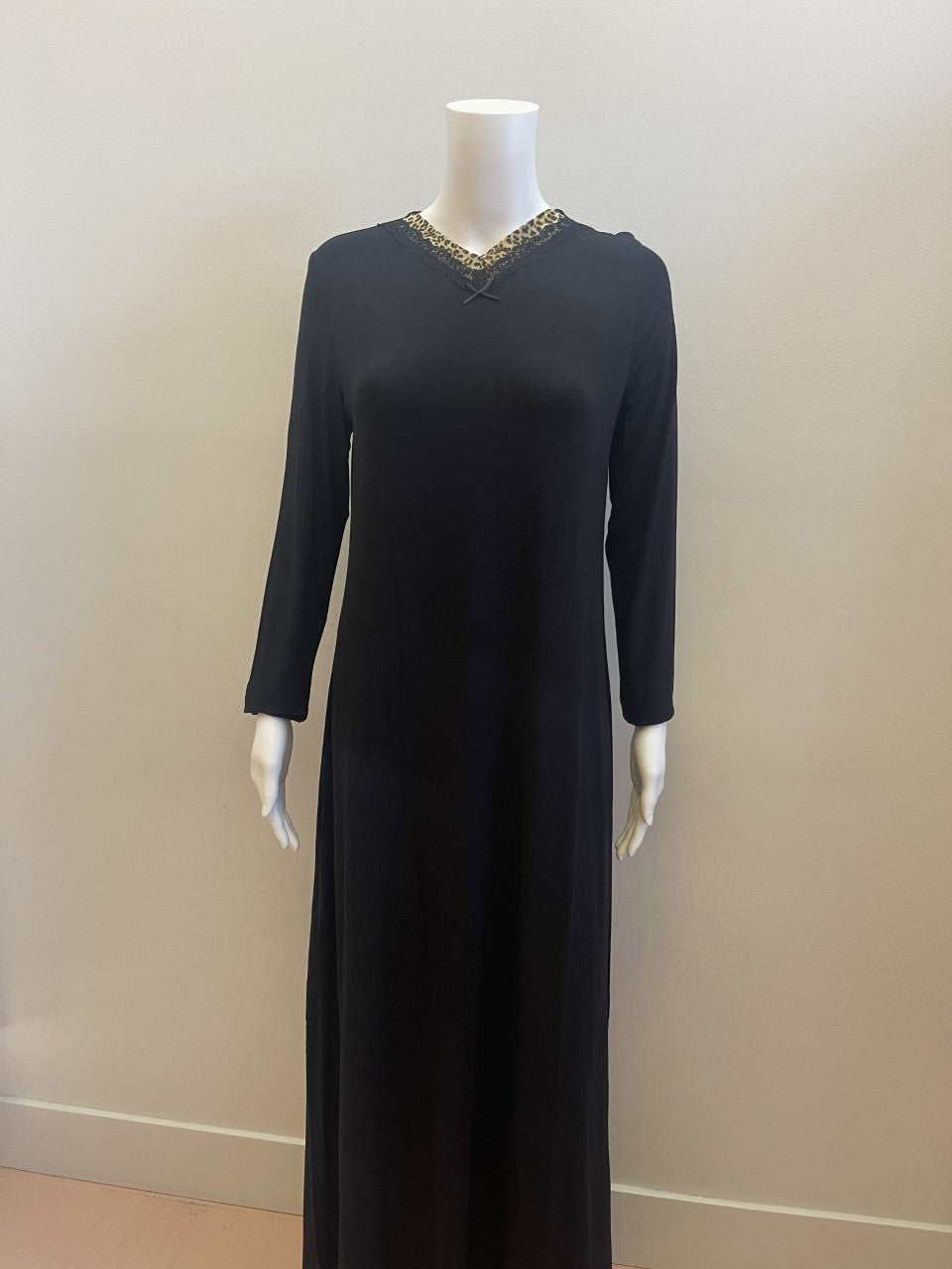 Leopard and Lace Detail Nightgown